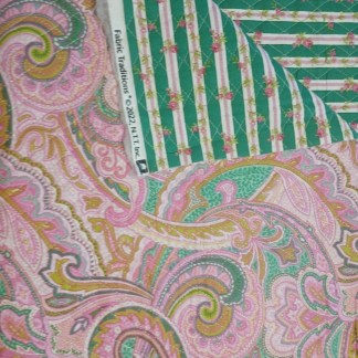Double-Sided Quilt Fabric – Paisley & Floral Stripes