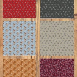 6 Half Yards -Assorted Horseshoes Cotton Half Yard Bundle