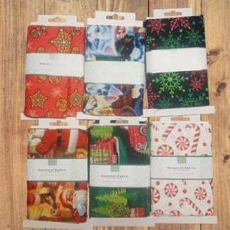 Assorted David Christmas Theme Cotton - 1/2 Yard Cuts - 6 Prints- Fabric Bundle