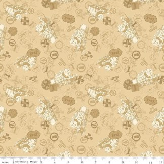 Thomas & Friendsâ„¢ 80th Anniversary Tonal Toss Flax Cotton Fabric