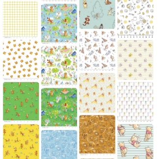 10 Fat Quarters - Assorted Pooh and Friends Fat Quarter Bundle