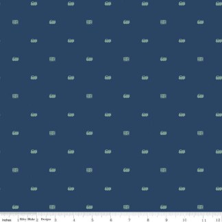 Thomas & Friendsâ„¢ 80th Anniversary Train Dots Navy Cotton Fabric