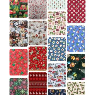 10 Fat Quarters - Assorted Christmas Themed Prints Fat Quarter Bundle