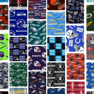10 Half Yards - Assorted Sport Teams Football Licensed Fleece Fabric Bundle