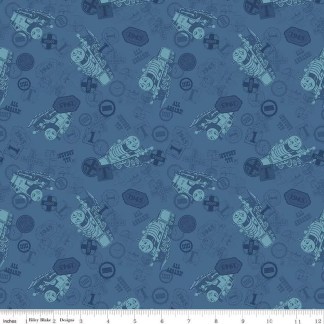 Thomas & Friendsâ„¢ 80th Anniversary Tonal Toss Denim Cotton Fabric