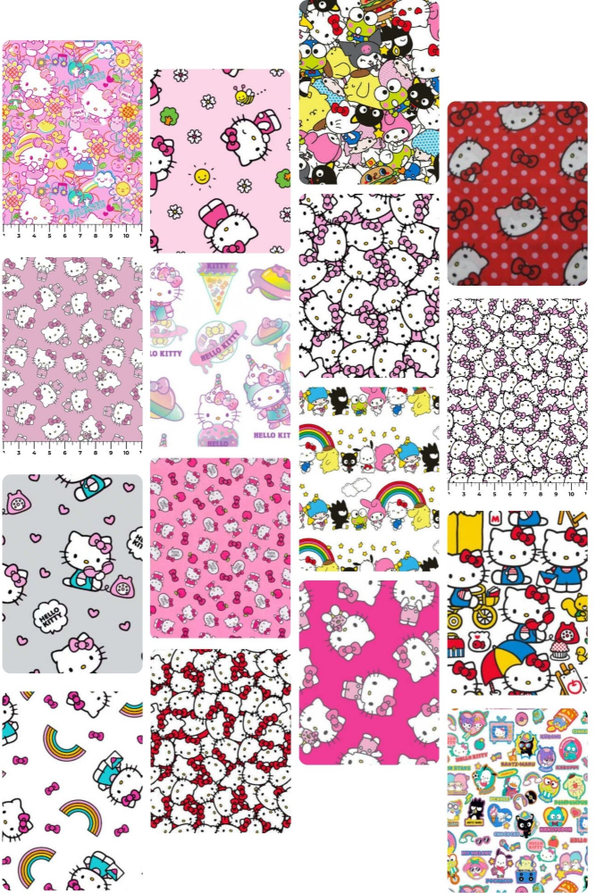 Hello Kitty Themed Fold Assortment 10 Yard Bundle Cotton Fabric