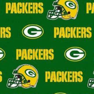 Packers Solid Green Cotton Fabric