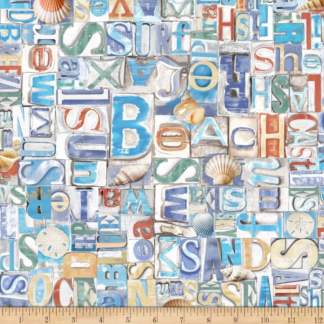 Beach Day Beach Woods Multi Cotton Fabric