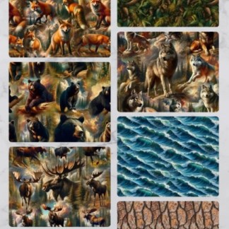 7 Fat Quarters - Assorted Wilderness Song Wildlife Fat Quarter Bundle