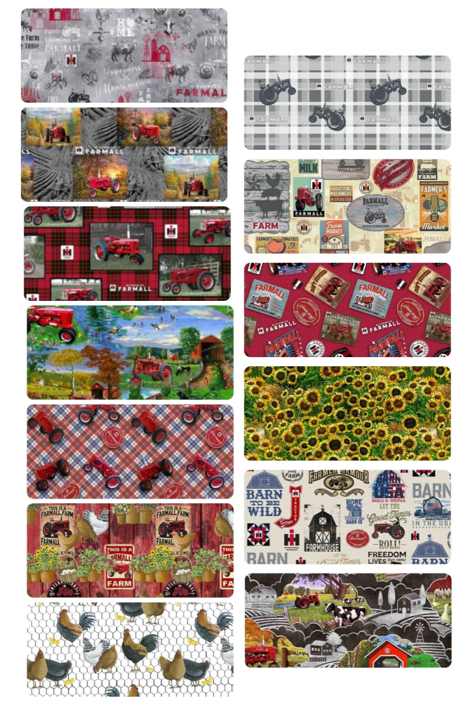 4 Fat Quarters - Assorted Farmall Fat Quarter Bundle