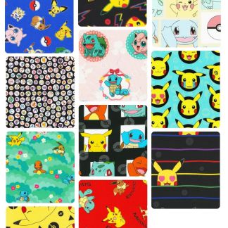 8 Fat Quarters - Assorted Pokemon Fat Quarter Bundle