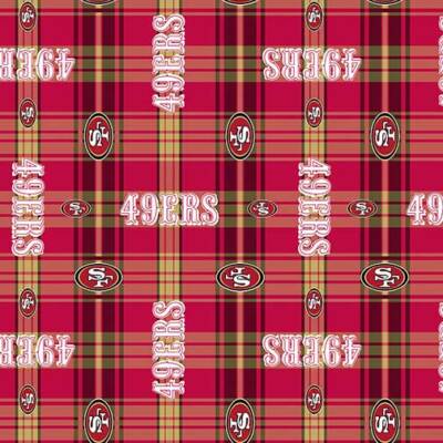 49ers Plaid Fleece Fabric