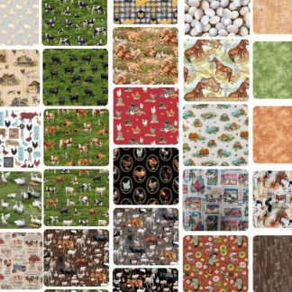 Assorted Farm Flat Fold Assortment 25 Yard Bundle Cotton Fabric