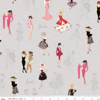 Barbie Vintage Main Gray Cotton Fabric