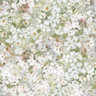 Hydrangea Reverie White Floral Cotton Fabric