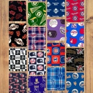 Handmade Single Layer 58"x 72" Fleece Throw Blanket "Assorted MLB ” 5 Bundle