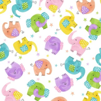 Fun Flannel Elephants Fabric
