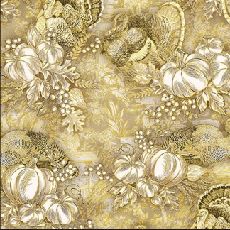 Harvest Festival Harvest Tiole Cream Cotton Fabric