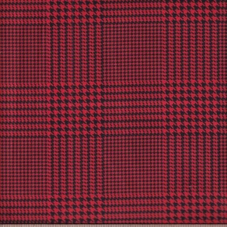 Red Black Small Plaid Cotton Fabric