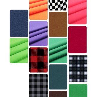 10 Half Yards - Assorted Solid Plaid Checkers Fleece Fabric Bundle