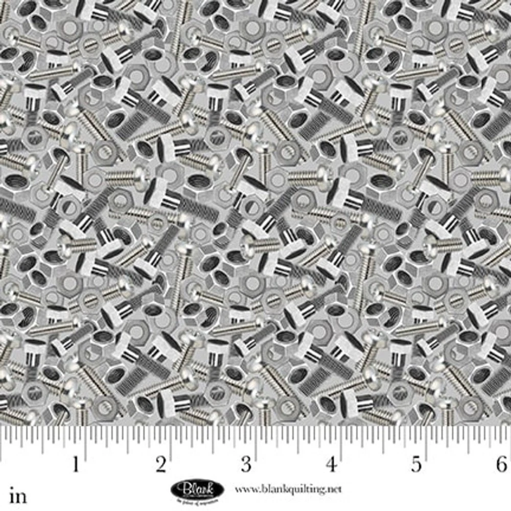 Let's Get Building Nuts and Bolts Cotton Fabric