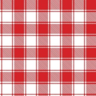 Red White Plaid Cotton Fabric
