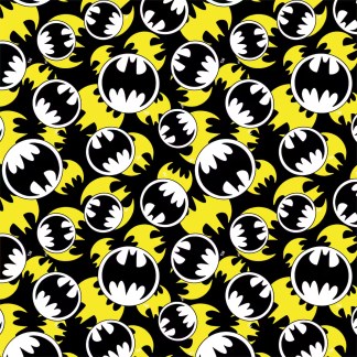 Batman Packed Logo Cotton Fabric