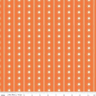 Two by Two Happy Rays Orange Cotton Fabric
