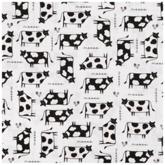 Cow & Chicken Cotton Calico Fabric