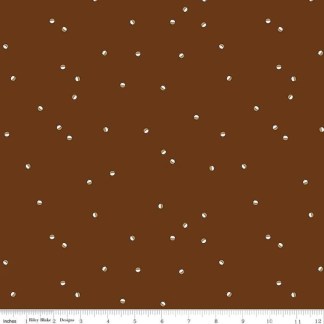 Let's Wander Bobbers Brown Cotton Fabric