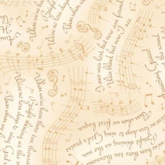 Amazing Grace Lyrics & Music Cream Cotton Fabric