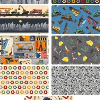 8 Fat Quarters – Assorted Let's Get Building Fat Quarter Bundle