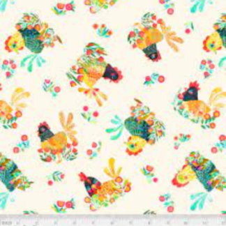 Feathered Fiesta Chicken Cotton Fabric