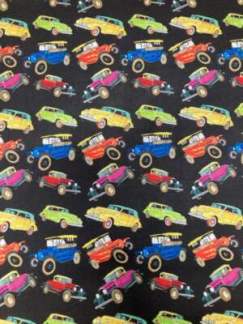 Vintage Classic Cars Cotton Fabric