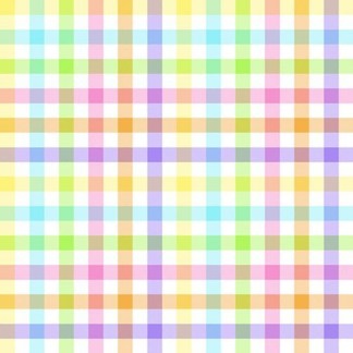 Easter Plaid w/Glitter Cotton Fabric - 3 7/8th Yards