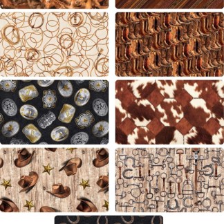 Assorted Spurs & Spirit Flat Fold Assortment 20 Yard Bundle Cotton Fabric