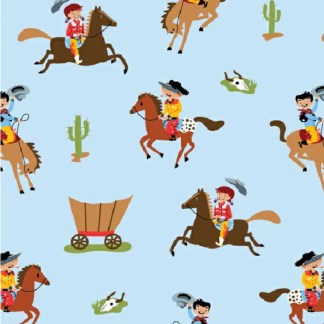 Howdy Pard'ner Blue Cotton Fabric