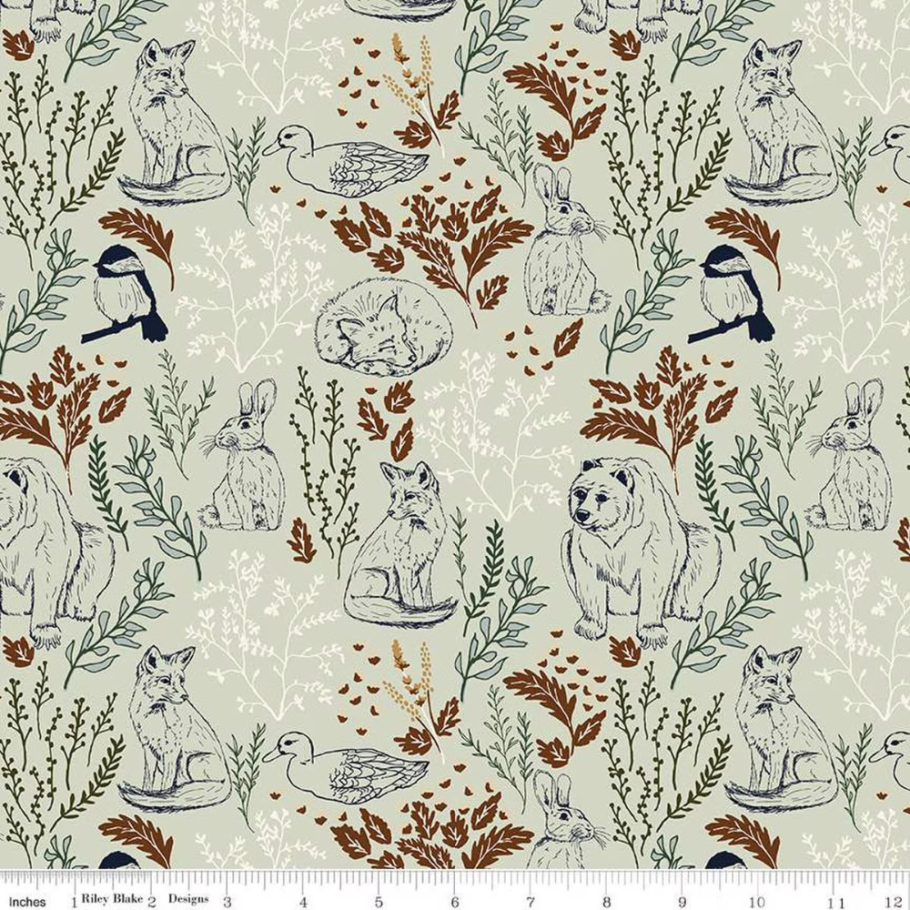 Let's Wander Main Mist Cotton Fabric