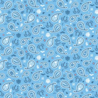Howdy Pard'ner Bandana Blue Cotton Fabric
