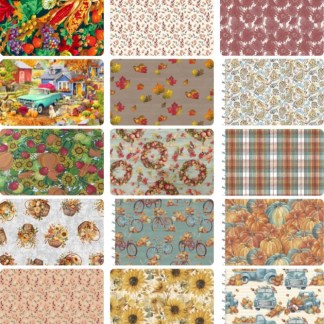 Assorted Autumn Fall Fabric - 1 lb Scrap Bundle