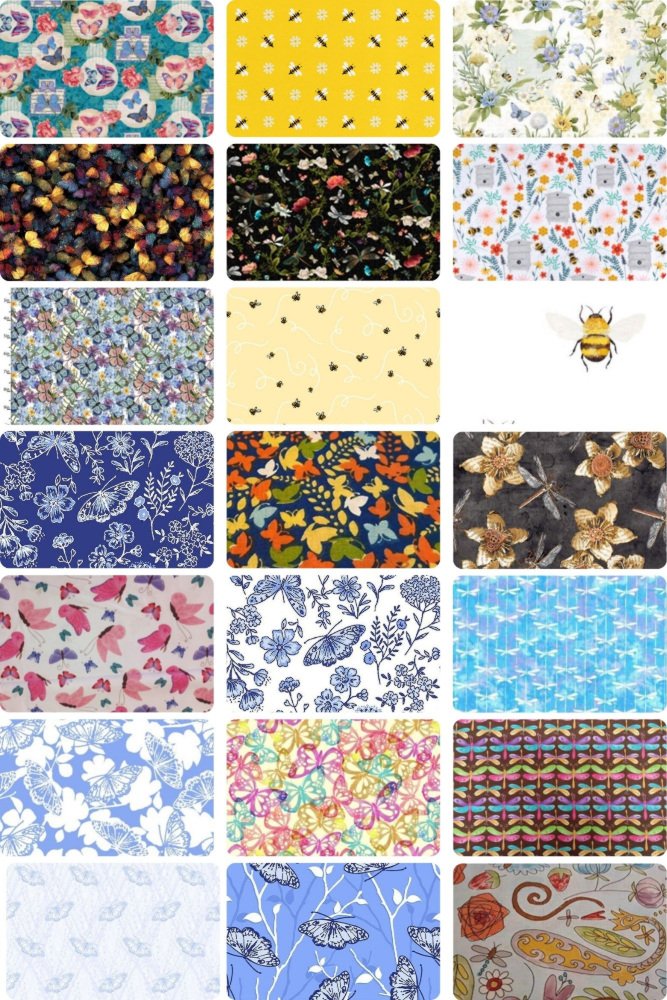 Assorted Butterflies & Insects Flat Fold Assortment 10 Yard Bundle Cotton Fabric