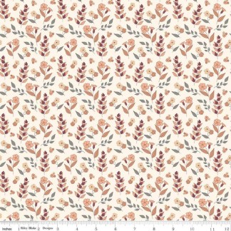 Evening on the Prairie Autumn Floral Cream Cotton Fabric