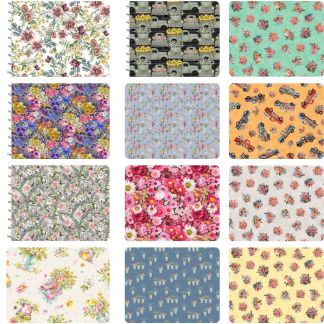 Assorted Farmhouse Spring Flowers Flat Fold Assortment 10 Yard Bundle Cotton Fabric