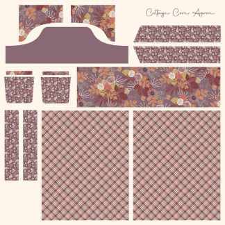 Evening on the Prairie Home Décor Cottage Core Apron Panel Grape Cotton Fabric