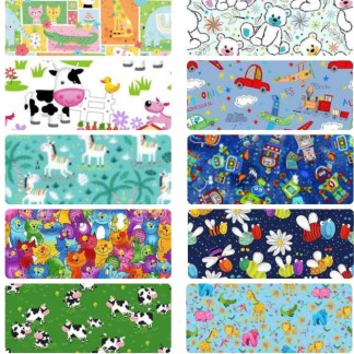 Assorted Children's Oasis Fabrics Fun Flannel - 1/2 Yard Cuts - 14 Prints- Fabric