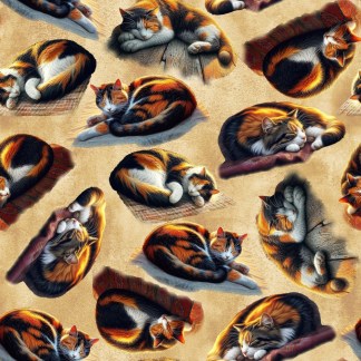Homestead Heritage Cats Cotton Fabric