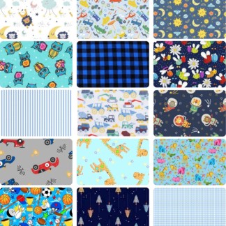 Assorted Blue Flannel Flat Fold Assortment 10 Yard Bundle