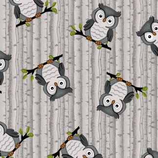 Sitting Owls Comfy Flannel Fabric