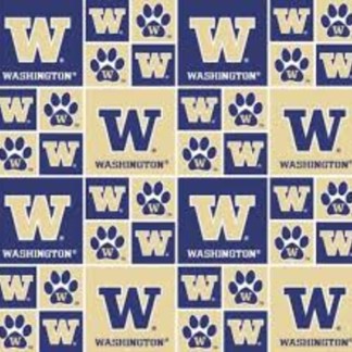 Washington Huskies NCAA College Box Cotton Fabric