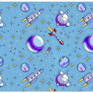 Single Layer Flannel Blanket - Up in Space Flannel